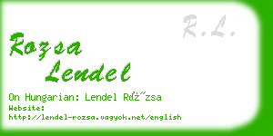 rozsa lendel business card